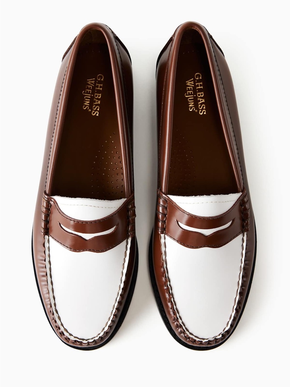 Madewell x G.H.BASS Whitney Weejuns® Penny Loafers in Brown White 9.5